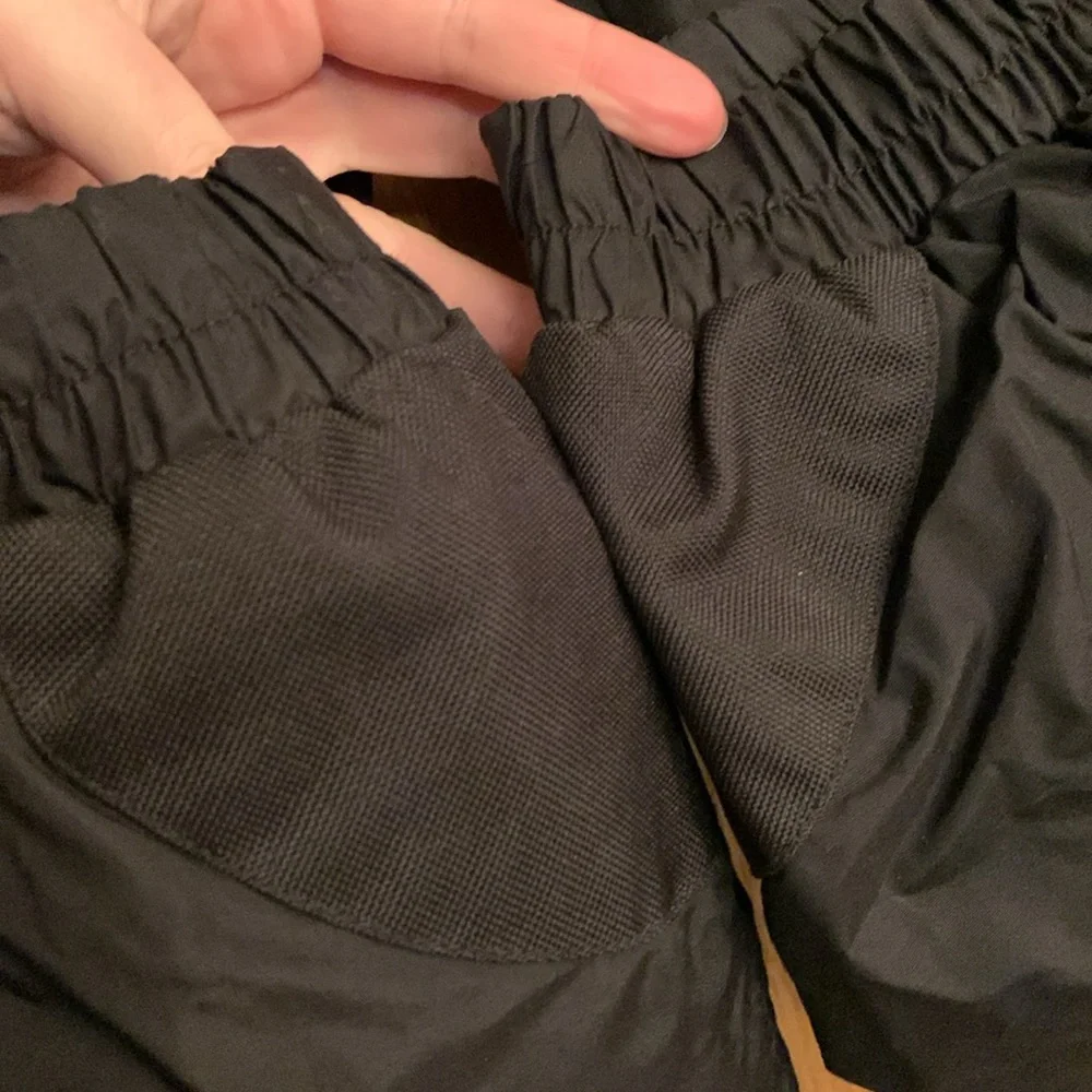Columbia M heavy woven black ripstop nylon wind rain pants elastic drawstring